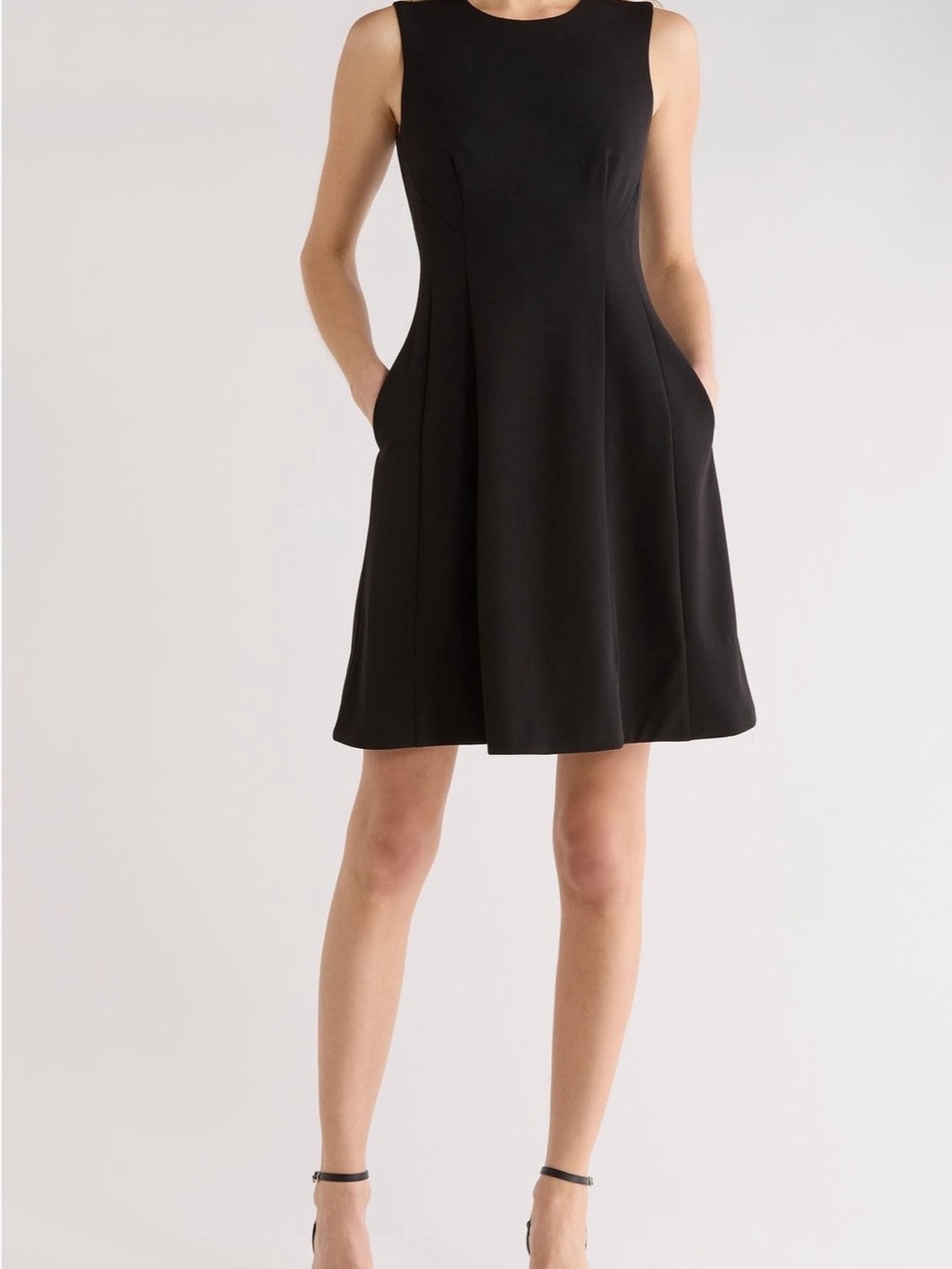 Eliza J Black Sleeveless Mini Dress with Pockets